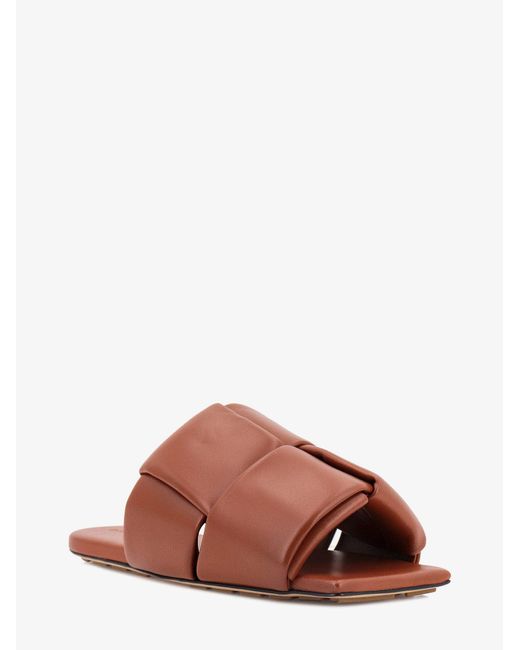 Bottega Veneta Brown Squared Toe Leather Sandals for men