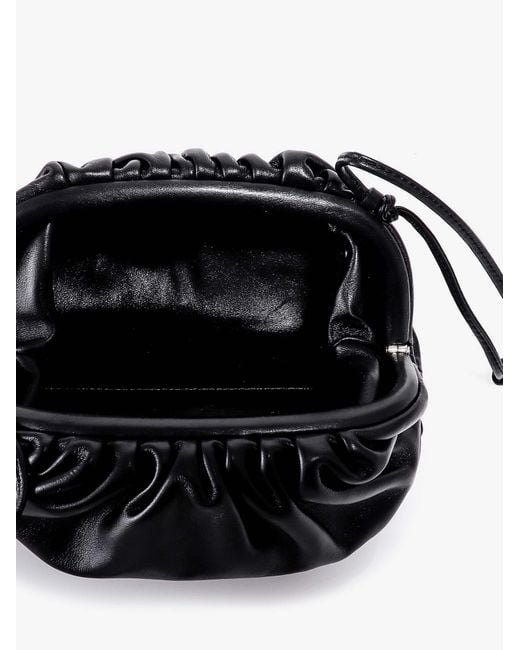 Bottega Veneta Black Leather Unlined Shoulder Bags
