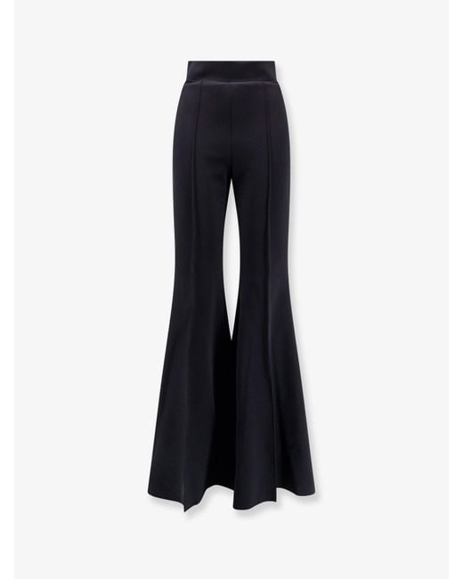 Chiara Boni Blue Forever Jersey Trousers With Flared Bottom