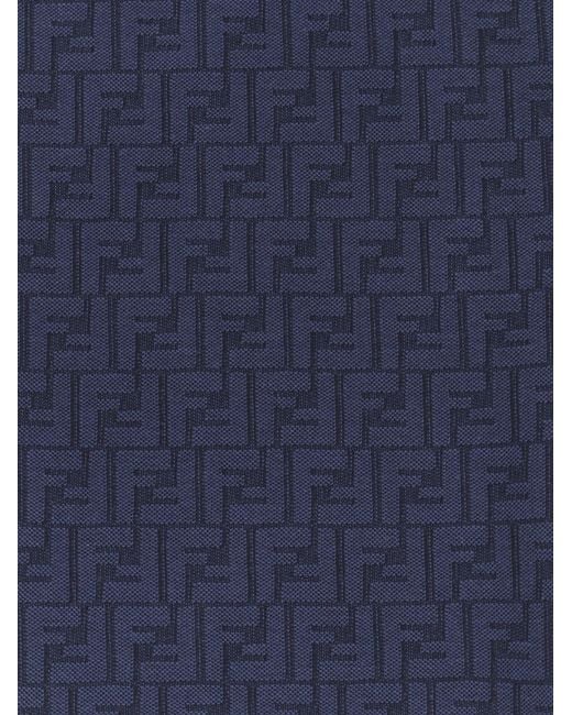 Fendi Blue Ff Cotton T-Shirt for men