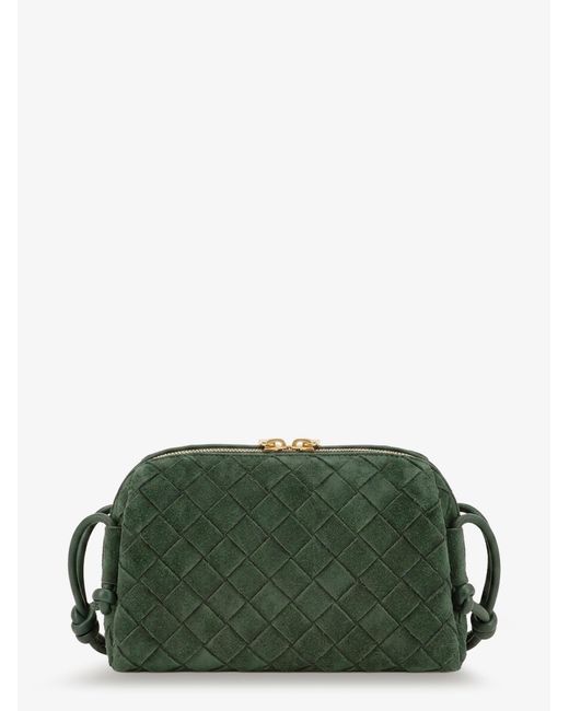 Bottega Veneta Green Concert Pochette Suede Crossbody Bag
