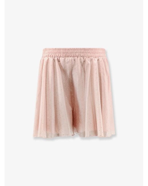 ACTUALEE Pink Shorts With Rhinestones