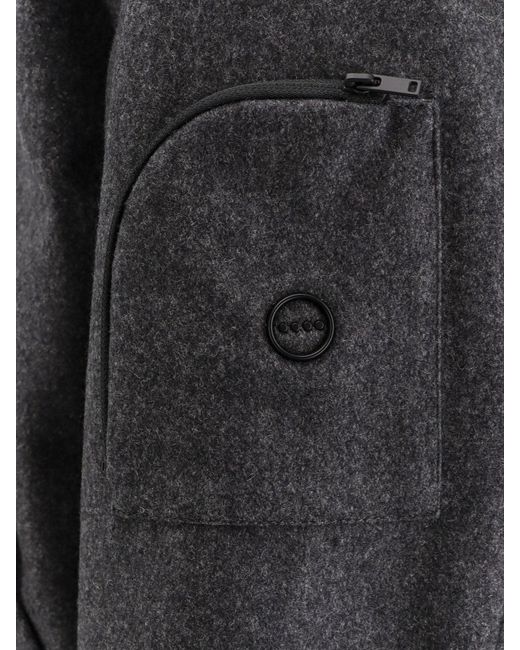 Hevò Black Grottaverde Virgin Wool Blend Coat for men