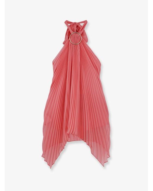 Max Mara Red Mxevalzer Pleated Top