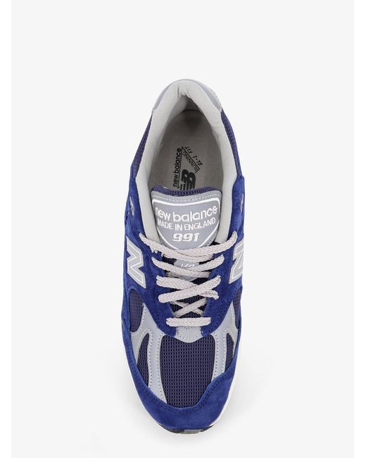 New Balance Blue 991 Suede Sneakers With Side Logo for men