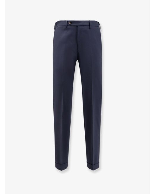 PT Torino Blue Style Stretch Wool Master Fit Trousers for men