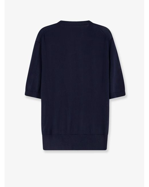 Seven Gauge Blue Lyocell Sweater for men