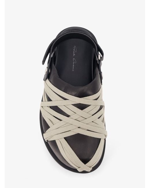 Rick Owens White Padded Megalace Platform Leather Sandals