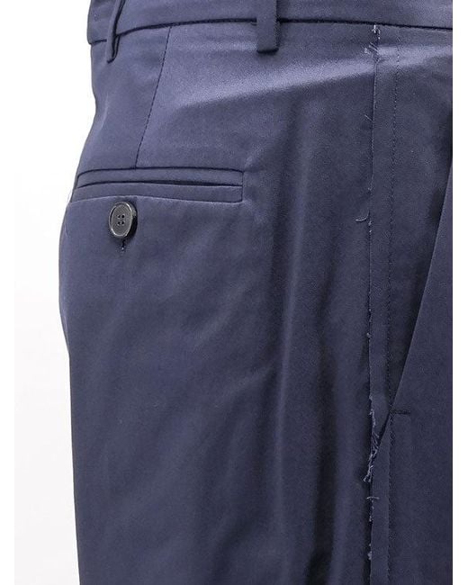 Amaranto Blue Cotton Trousers for men