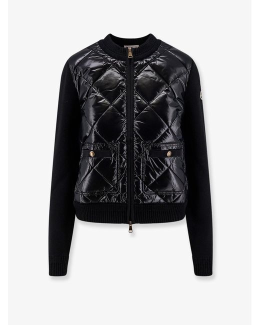 Moncler Black Wool And Nylon Blend Jacket