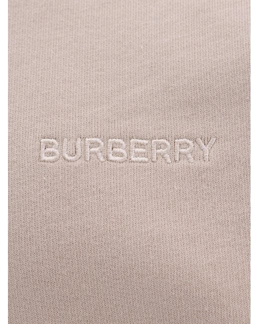 Burberry Gray Crew Neck Long Sleeves Cotton Ribbed Profile Sweatshirts for men