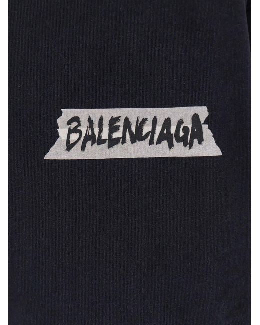 Balenciaga Blue Cotton Sweatshirt for men