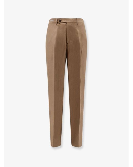 Corneliani Natural Regular Linen Trousers for men