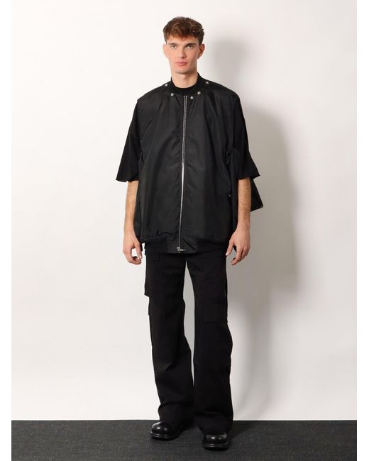 Rick Owens Black Double Cargo Organic Cotton Trousers for men