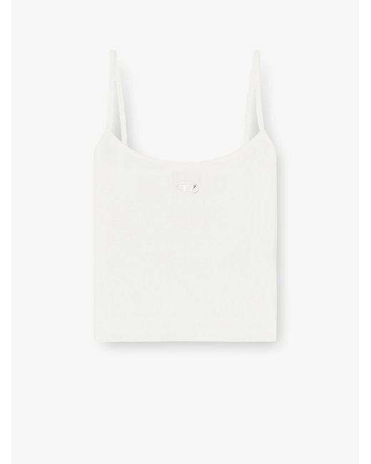 DIESEL White Cotton Tank Top