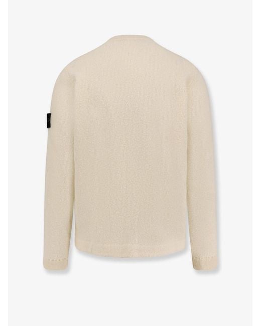 Stone Island White Wool Blend Sweater for men
