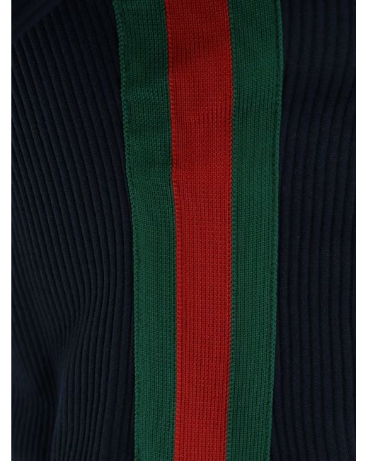 Gucci Blue Lightweight Ribbed Cotton Jersey Sweatshirt