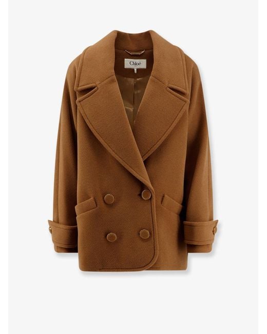 Chloé Brown Short Wool Coat