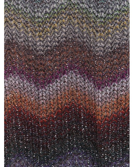 Missoni Multicolor Short Knitted Dress With All-Over Sequins