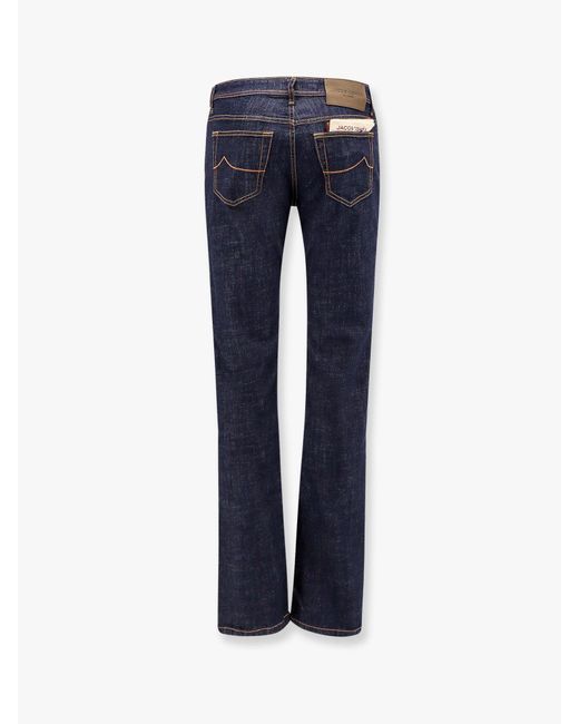 Jacob Cohen Blue Bard Stretch Cotton Jeans With Iconic Handkerchief for men