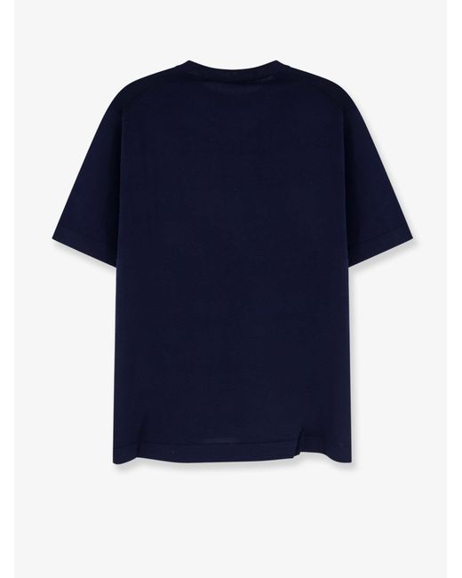 Bramani Cashmere Blue Cotton And Silk Blend T-Shirt for men