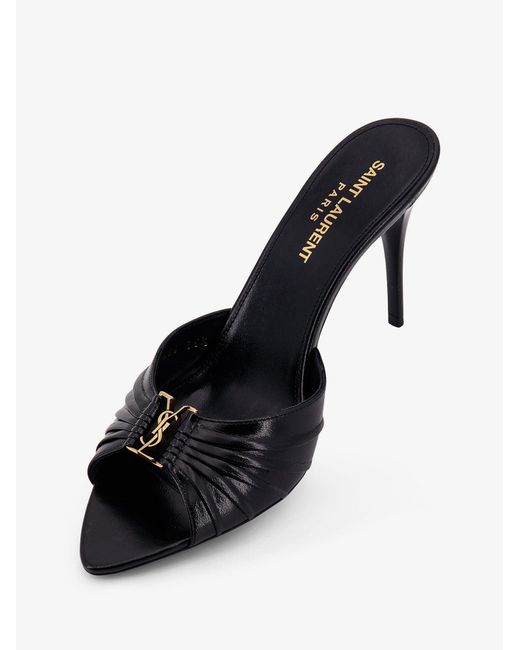 Saint Laurent Black Babylone 90 San Leather Sandals
