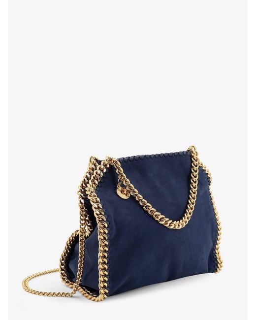 Stella McCartney Blue Falabella Mini Velvet Crossbody Bag