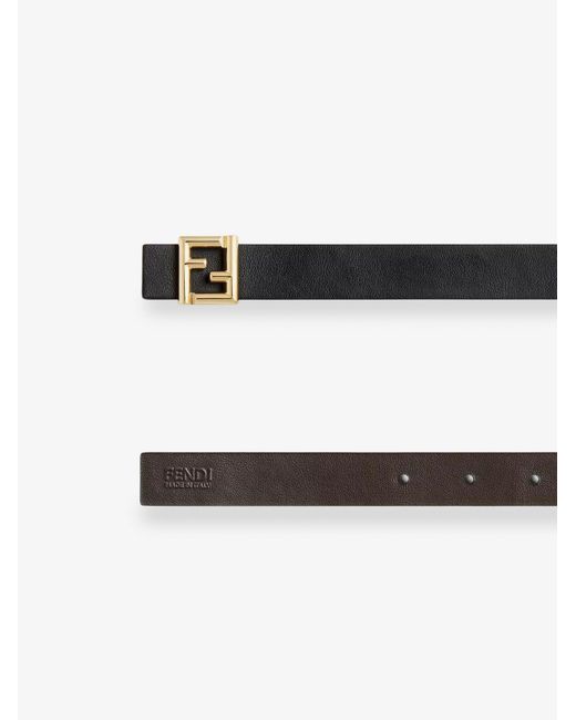 Fendi White Ff Leather Belt