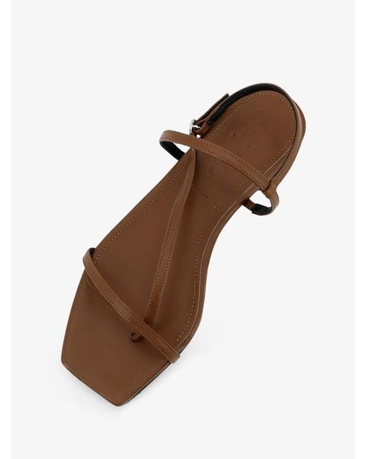 Aeyde Natural Ella Flat Leather Sandals