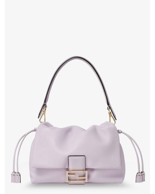 Fendi Purple Mamma Baguette Medium Leather Crossbody Bag