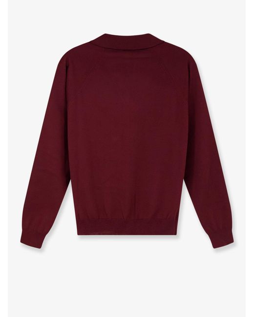 Miu Miu Red Virgin Wool Cardigan