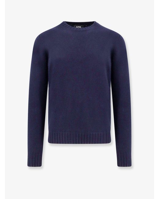 Alpha Studio Blue Cashmere Sweater for men