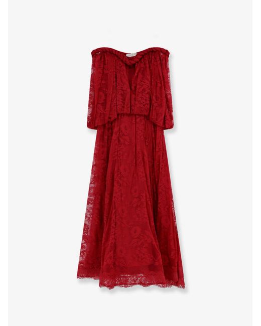 Zimmermann Red Luna Lace Dress