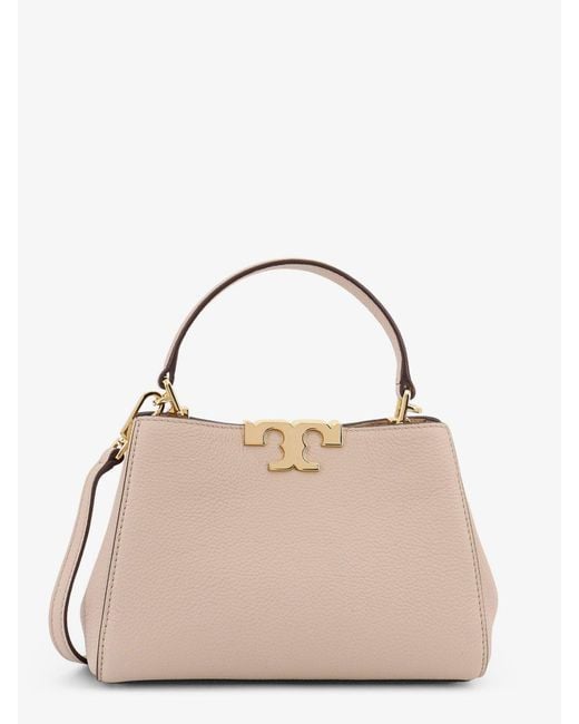 Tory Burch Natural Eleanor Pebbled Mini Satchel Crossbody Bag