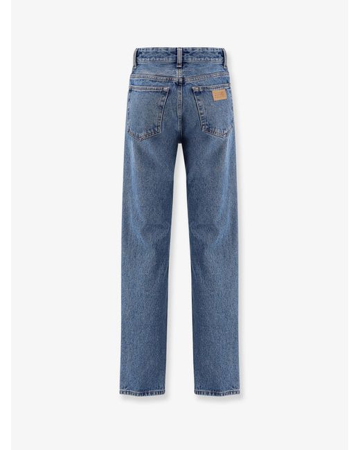MM6 by Maison Margiela Blue Straight Leg Jeans With Reverse Pockets