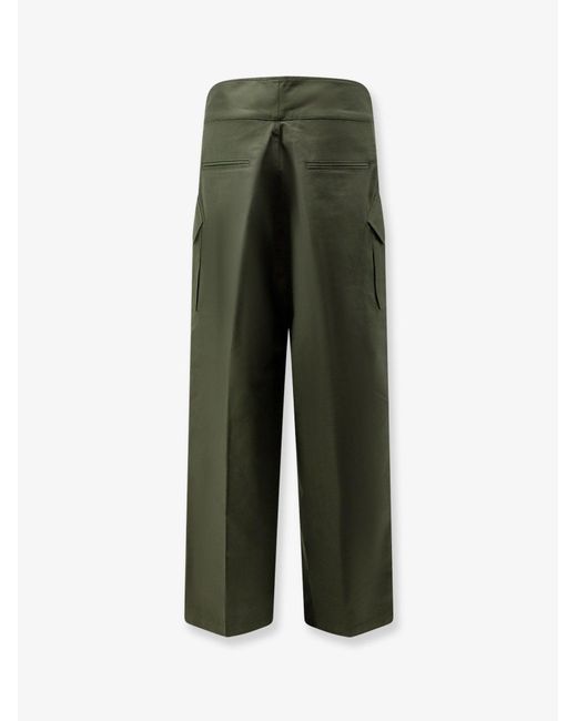 Frankie Shop Green Trousers Tova Cargo Cotton
