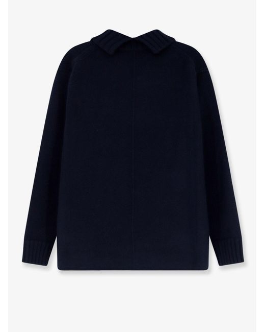 Bottega Veneta Blue Wool Turtleneck Sweater With Ribbed Collar And Cuffs