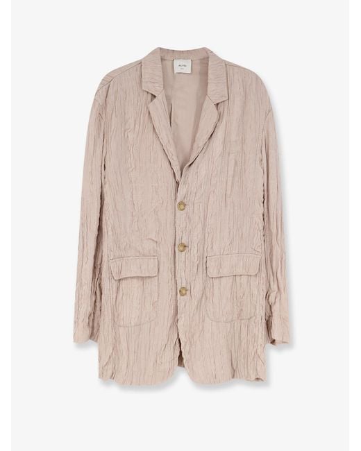 Alysi Natural Wrinkled Viscose Blazer