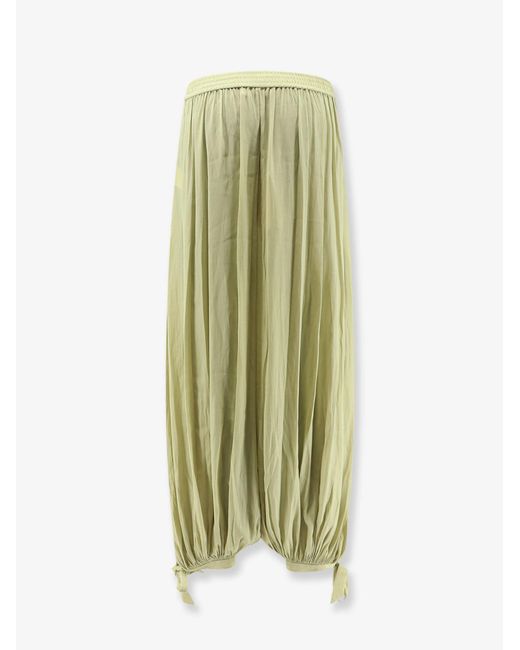 Chloé Green Harem Trousers With Knot Detail