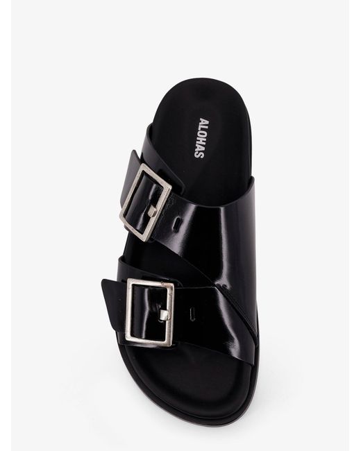 Alohas Black Alba Low Leather Sandals