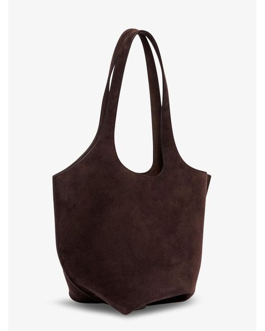 The Attico Brown La Scoop Suede Shoulder Bag