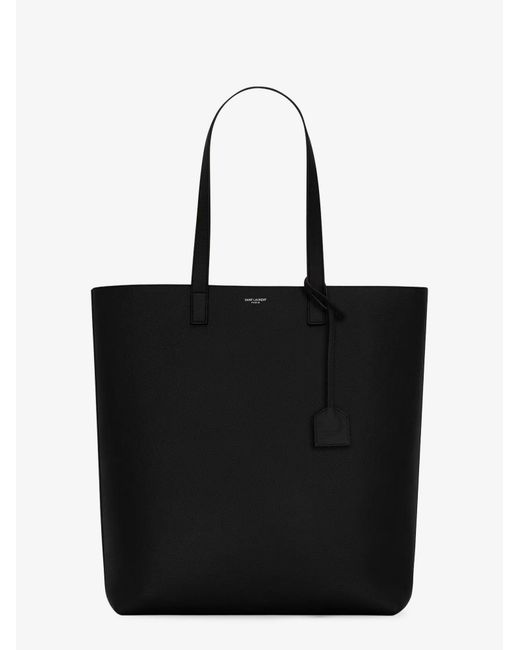 Saint Laurent Black North/South Leather Tote Bag for men