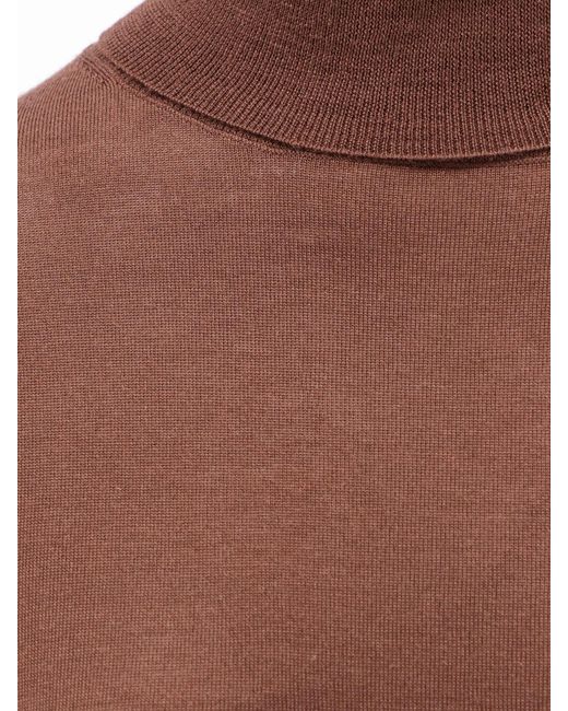 Aspesi Brown Virgin Wool Turtleneck