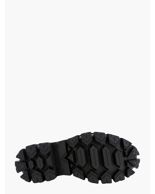 Versace Black Greca Portico Combat Boots for men