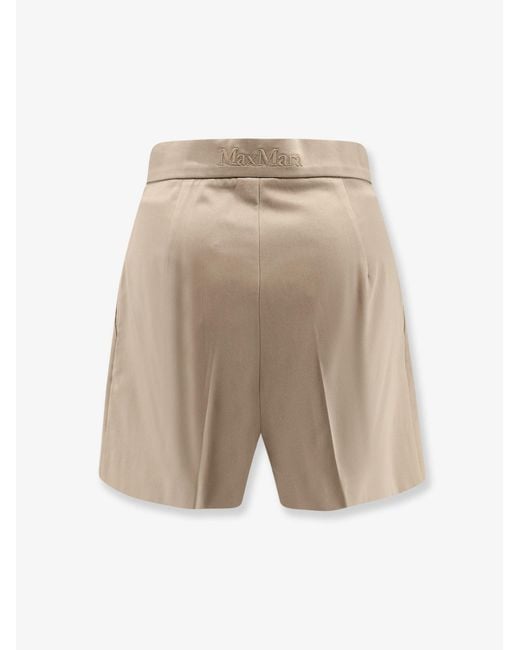Max Mara Natural Tabacco Stretch Cotton Shorts