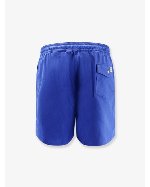 Polo Ralph Lauren Blue Recycled Nylon Swim Trunks With Logo for men
