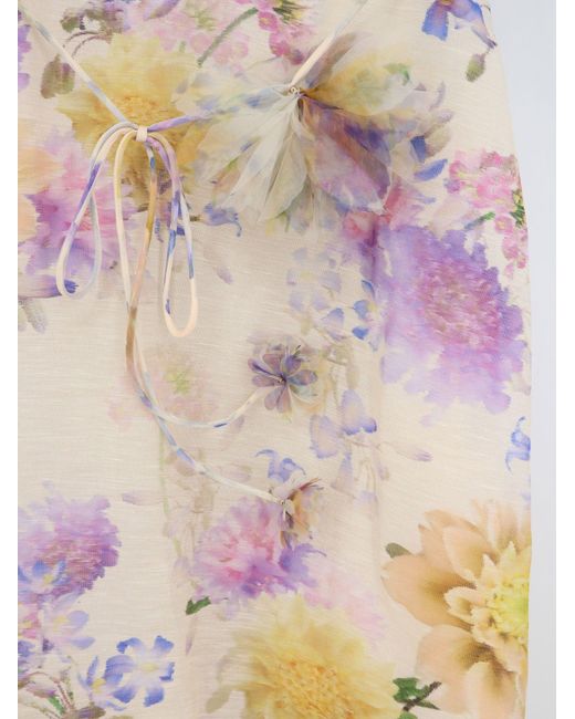 Zimmermann White Dress Luna Silk-Linen Midi