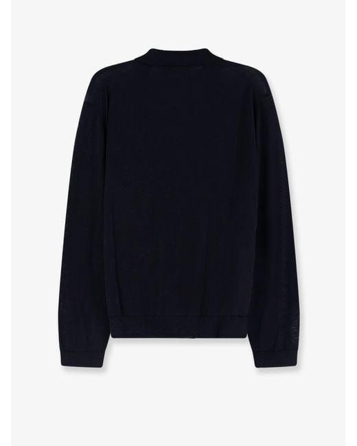 Seven Gauge Blue Lyocell Cardigan for men