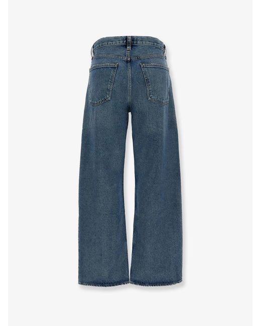 Agolde Blue Regenerative Cotton Jeans With Distressed Profiles
