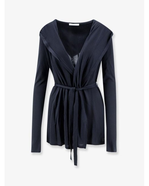 Max Mara Blue Mxmfalda Lyocell And Silk Cardigan